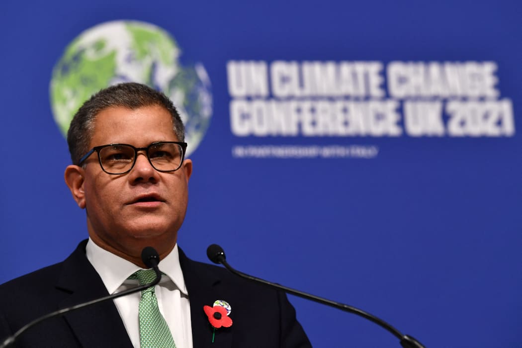 Britain's President for COP26 Alok Sharma speaks at a press conference at the close of the COP26 UN Climate Change Conference in Glasgow on 13 November 2021.