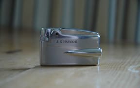 The engraved cigarette lighter that Jonathan Pascoe lost at Fox Glacier in 1967