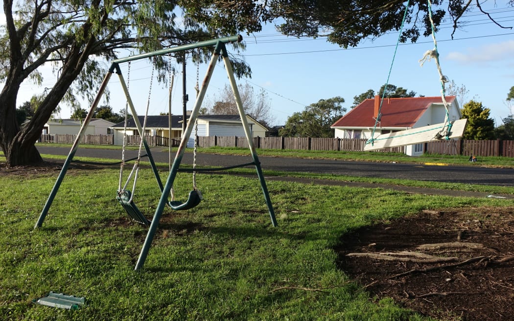 A makeshift playground on Banks Street