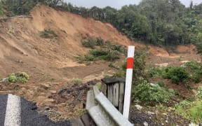 The massive landslide that sliced through State Highway 25A, sweeping away part of the route from Kopu to Hikuai.