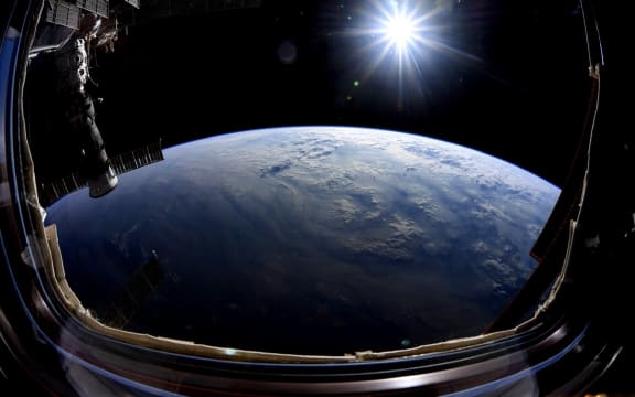 This NASA handout obtained October 2, 2019 shows a photo by astronaut Nick Hague as as he prepares to conclude his stay aboard the orbiting laboratory.