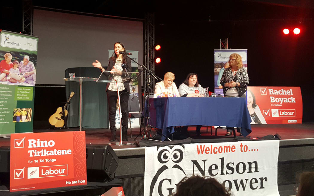 Labour leader Jacinda Ardern talks to Grey Power in Nelson.