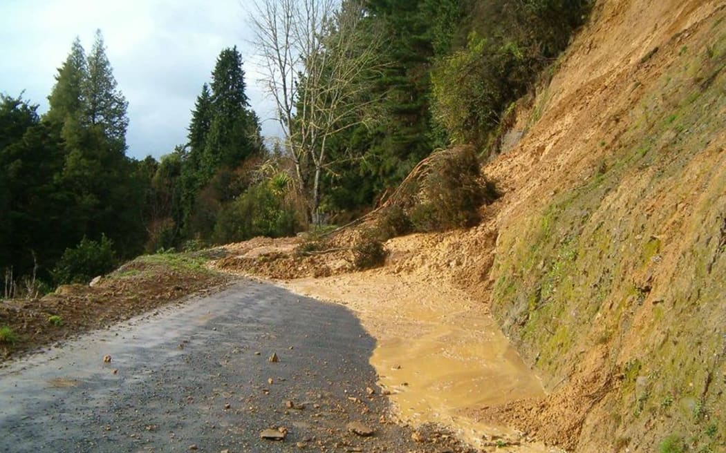 The small Māori settlement of Pipiriki was stranded after massive slips washed out the road to Raetihi (pictured) and the road that connects it to the city of Whanganui.