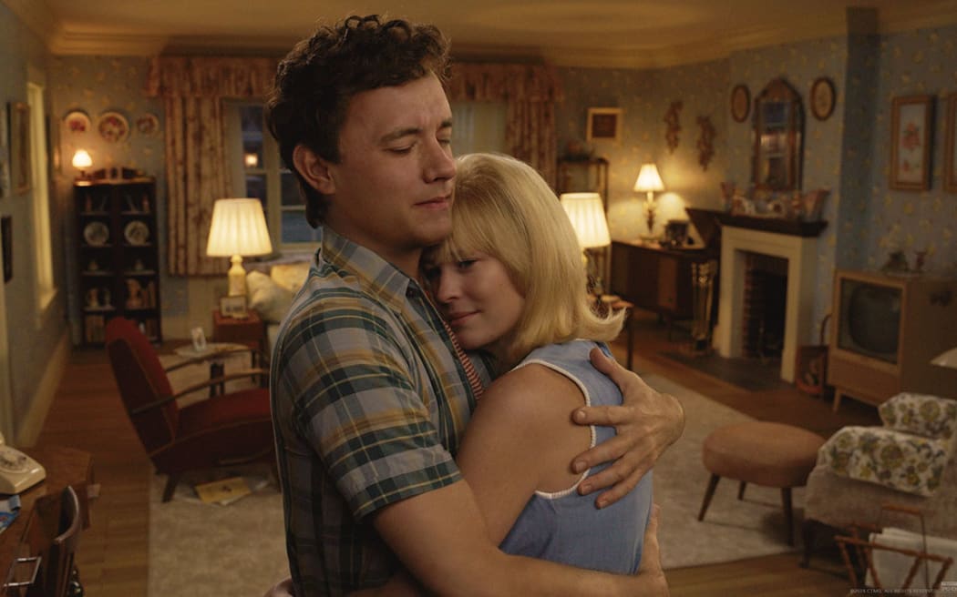 'Here' (2024) directed by Robert Zemeckis, starring Tom Hanks and Robin Wright.