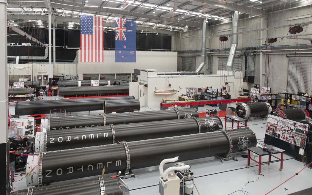 NASA Space Technology Rocket Lab production floor in Auckland.