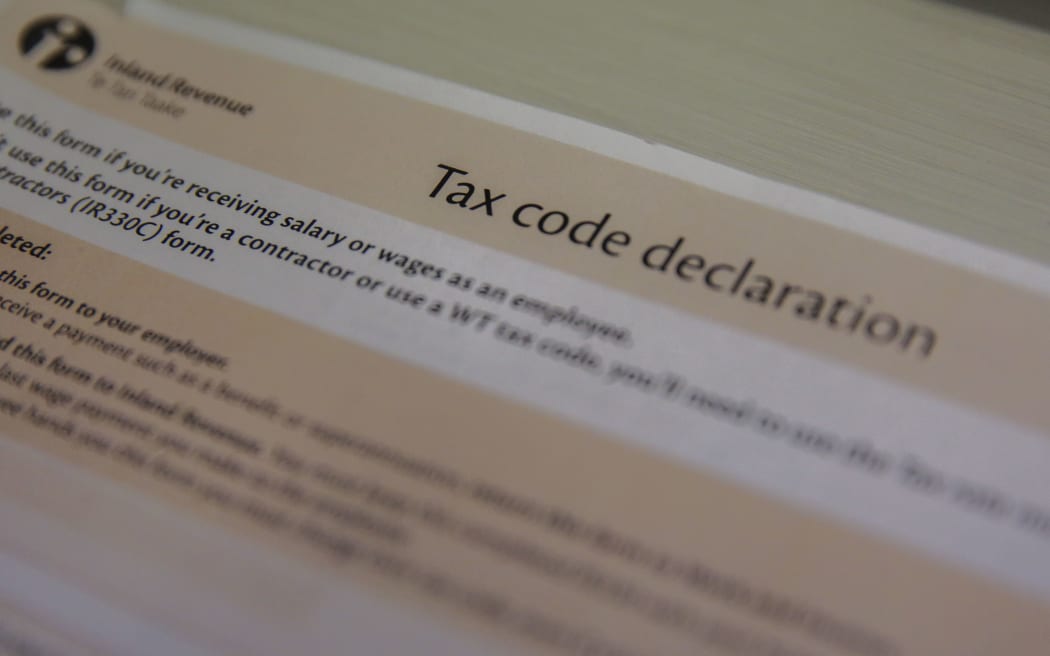 Inland Revenue Tax declaration form.