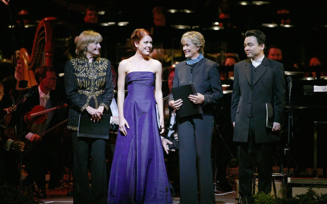 Frederica von Stade, Anna Leese, Dame Kiri Te Kanawa and Seung-Wook Seong performing in the 2006 Kiri Te Kanawa Foundation