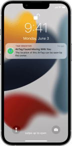 Apple's 'AirTag Found Moving With You' notification