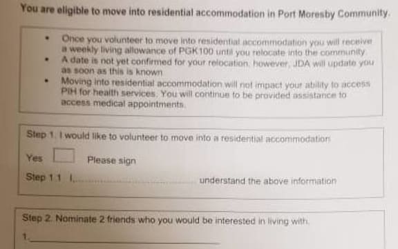 Part of the voluntary location form.