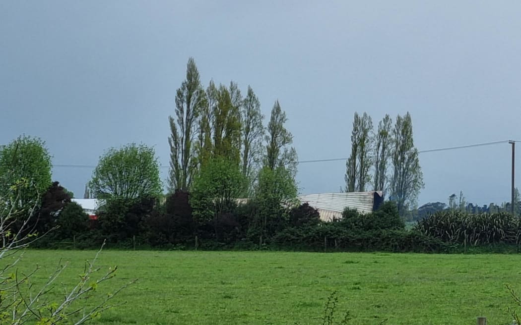 Damaged farm buildings in Morison Bush, South Wairarapa, where houses, sheds and barns caught alight in a blaze being treated as suspicious.