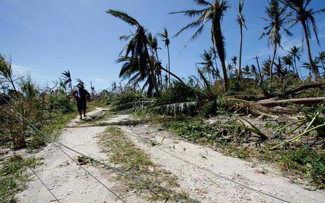 Damage caused by Typhoon Maysak in Ulithi, Yap, Federated States of Micronesia