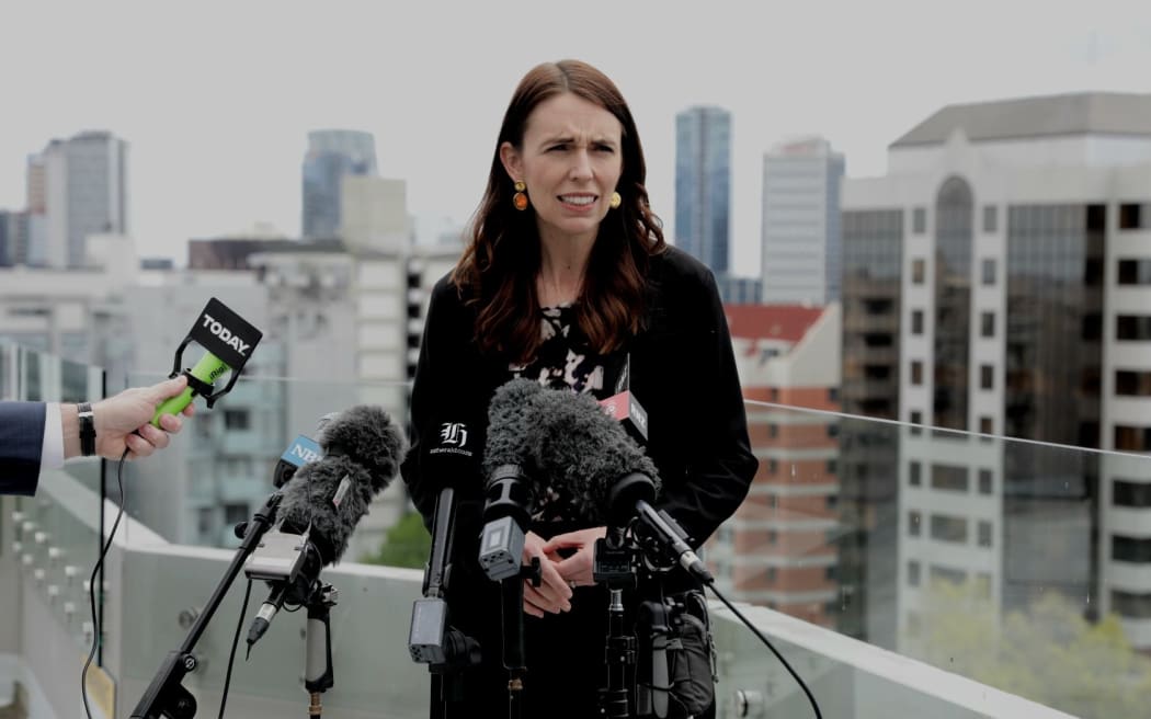 Prime Minister Jacinda Ardern speaks to media in Auckland after meeting mayor Wayne Brown and Auckland Business Chamber chief executive Simon Bridges, 20 October 2022.