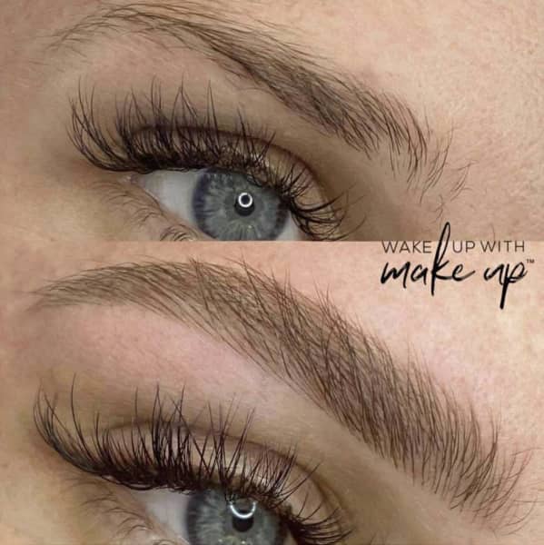 An example of a client seeking a natural eyebrow tattoo from Miranda Hill.