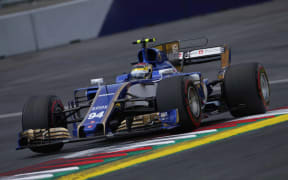 Pascal Wehrlein driving a Sauber