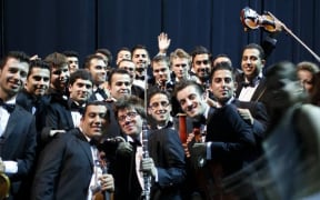 National Youth Orchestra of Iraq backstage at Grand Theatre de Provence, 2013