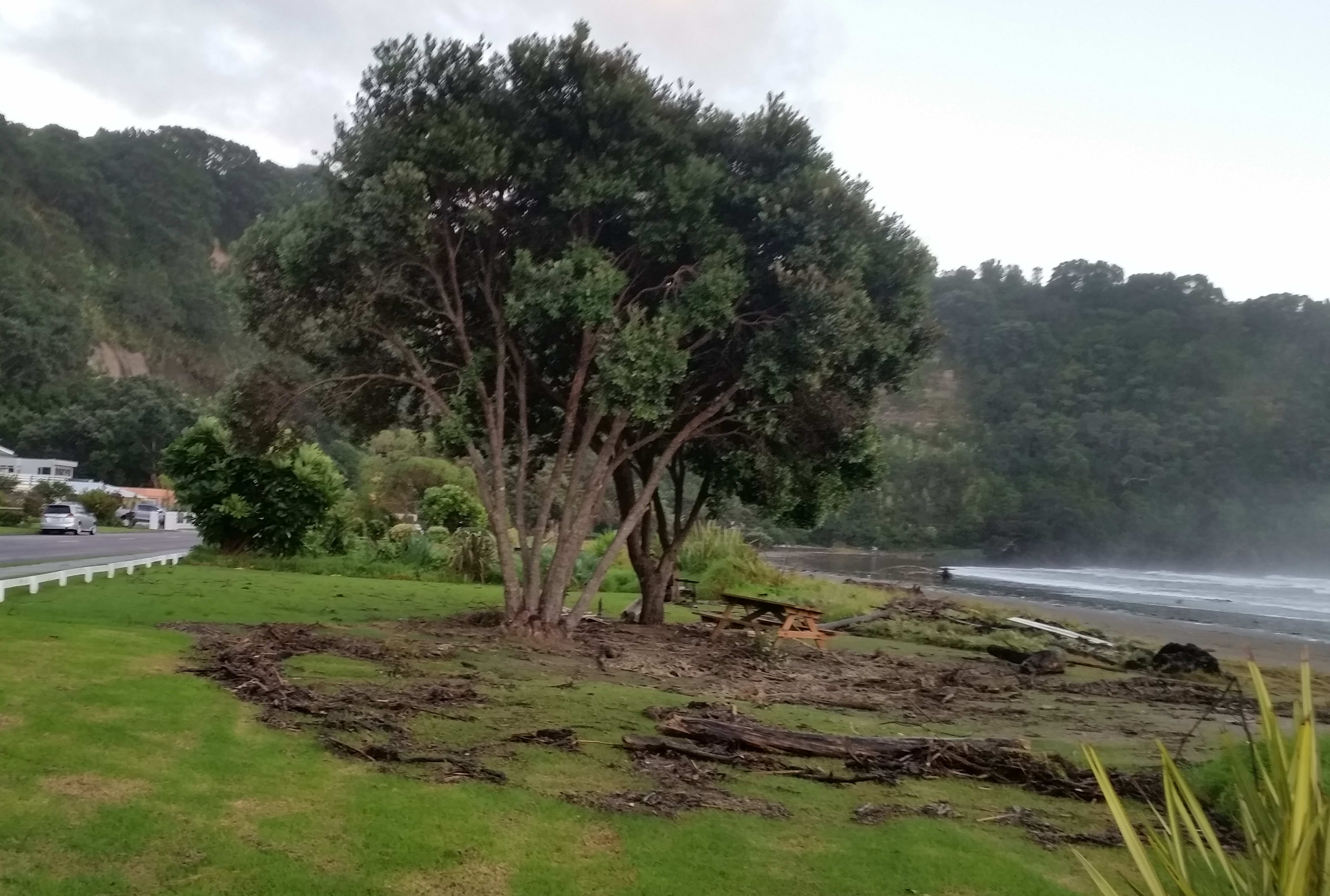 Ohope's West End after the storm.