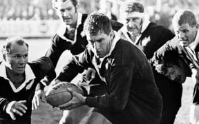 Sir Colin Meads breaks free during the 1971 Lions tour.