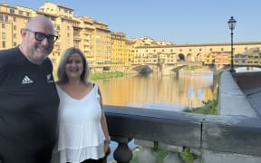 Belinda Johnston in Florence with her husband while on a sabbatical leave from being the principal of Auckland’s Sommerville Special School.