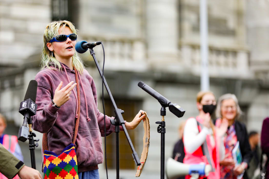 Open Mic at the Climate Strike, Parliament 9 April 2021 -  "I want a Hot Goth Girlfriend, not a Hot planet."