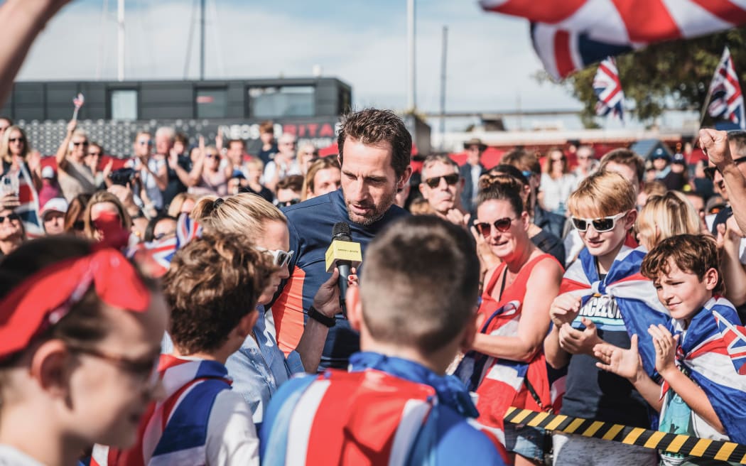 Ben Ainslie, Skipper of Ineos Britannia, dock out at the final race of the 37th America's Cup, (race day 6), 19 October, 2024.