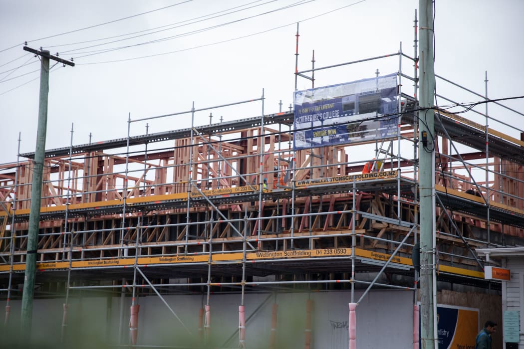 Buildings under construction in Lyall Bay, Wellington