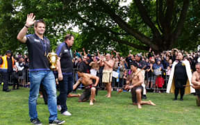 Richie McCaw at the Auckland World Cup victory celebrations