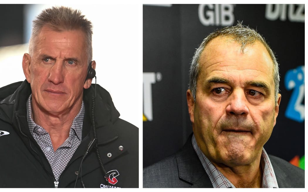 Crusaders coach Rob Penney, left, and chief executive Colin Mansbridge.