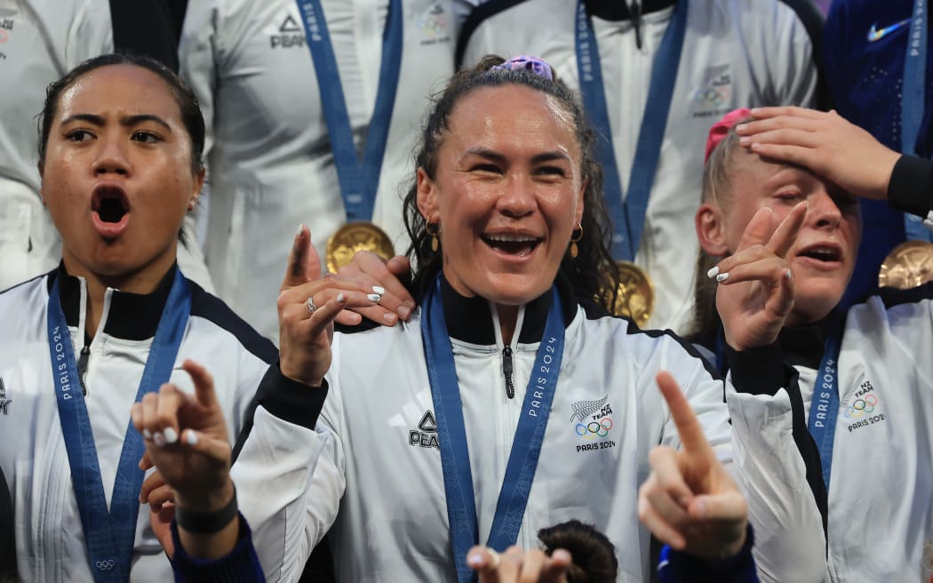 Portia Woodman-Wickliffe after New Zealand v Canada, Rugby Sevens - Women’s gold medal match, Paris Olympics at Stade de France, Paris, France on Thursday 30 July 2024. 
Photo credit: Iain McGregor / www.photosport.nz