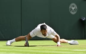 Serbian tennis player Novak Djokovic at Wimbledon 2025.