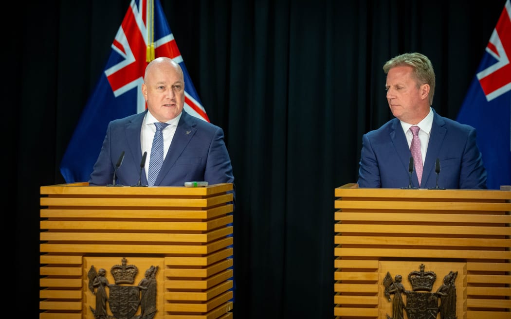 Prime Minister Christopher Luxon and Trade Minister Todd McClay announce a free trade agreement with India.