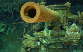 Wreckage from the USS Lexington, a US aircraft carrier which sank during World War II, that has been found in the Coral Sea