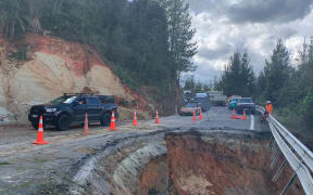 Underslip at State Highway 25 between Hikuai and Opoutere.
