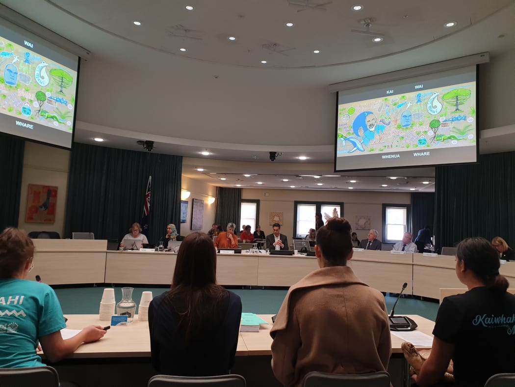 Climate Conscious Mana Rangatahi Summit address Auckland Council ahead of its vote to declare a climate emergency.