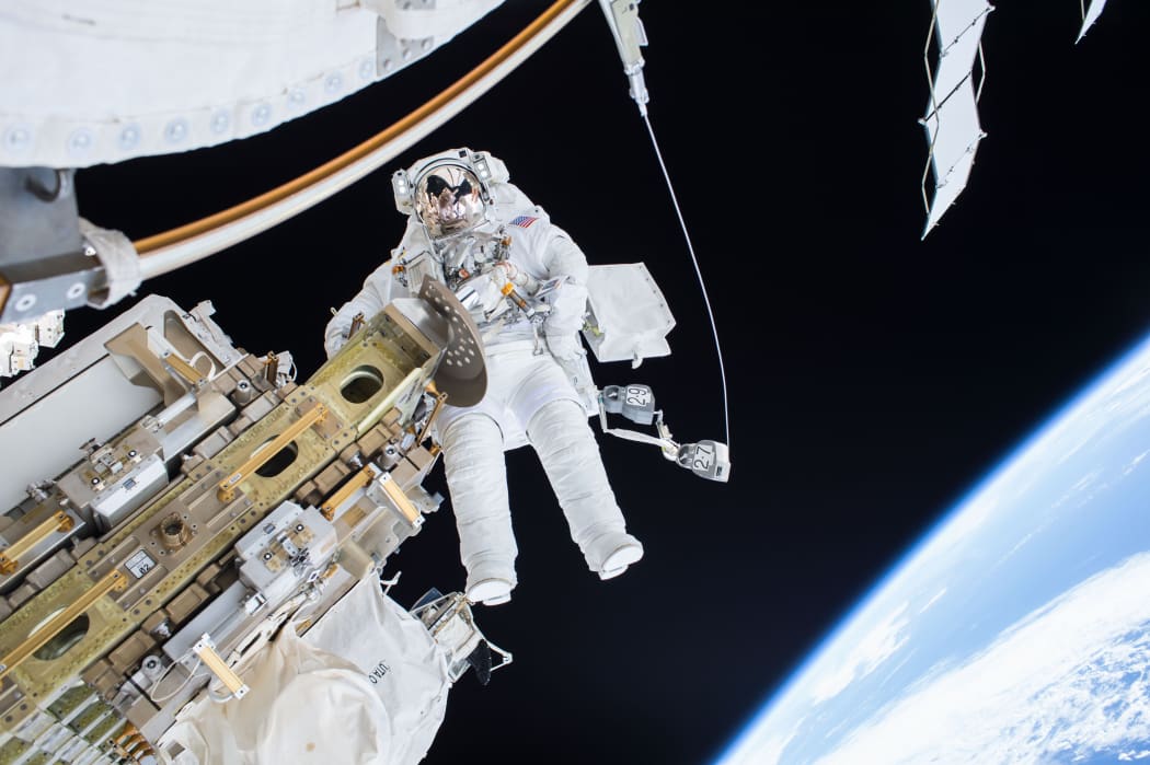Tim Kopra on a Spacewalk on December 22, 2015