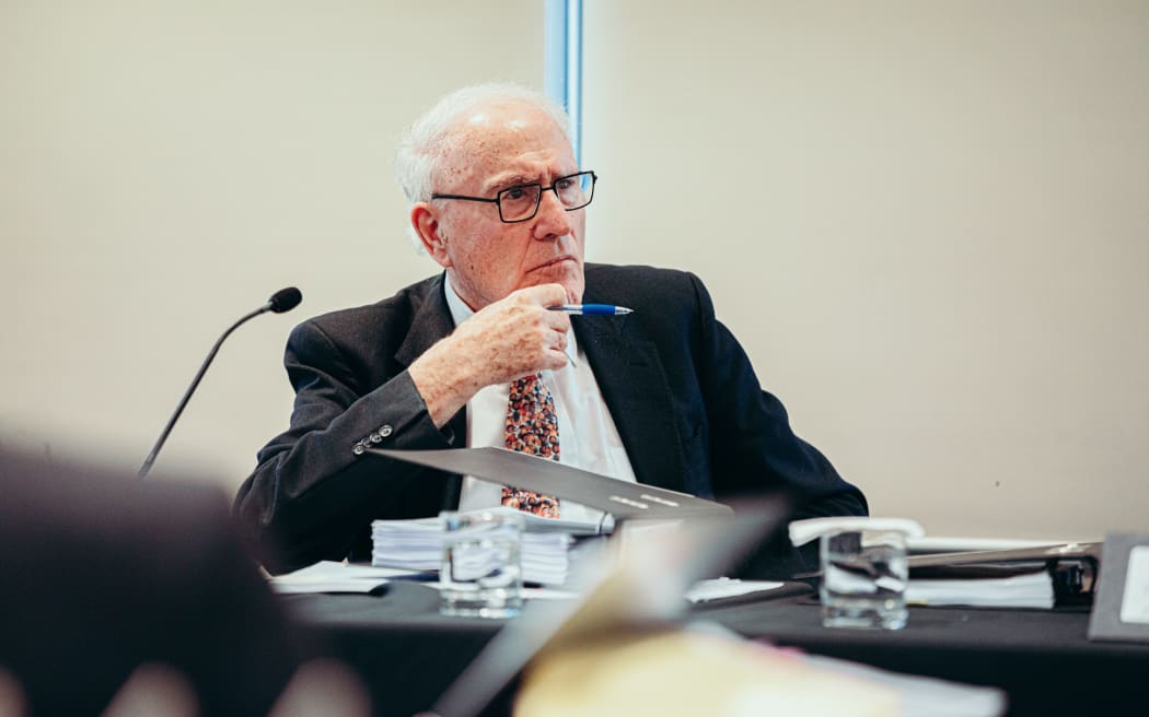Sir Geoffrey Palmer at the Operation Burnham inquiry.