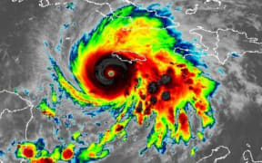Infrared image of Hurricane Melissa on 28 October. Image / National Oceanic and Atmospheric Administration