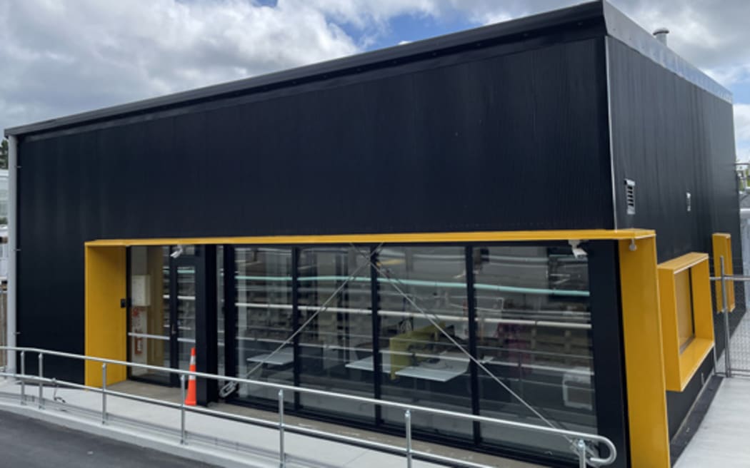 Front building entrance of the Mt Albert L3B post-entry quarantine facility.