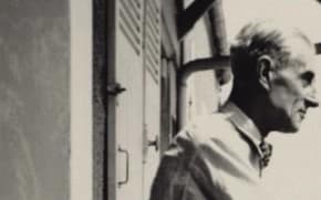 Maurice Ravel on the balcony of his house in Montfort l'Amaury