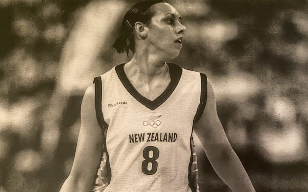 Megan competing in the Sydney 2000 games, photographed for a newspaper article.