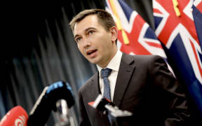 Transport Minister Simeon Brown during a transport announcement in Auckland on 3 December 2024.