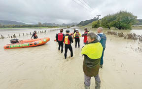 An IRB helping with evacuations in the Mangatuna area on Wednesday.