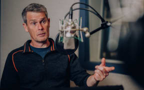 Colin Peacock in the RNZ studio in Wellington.