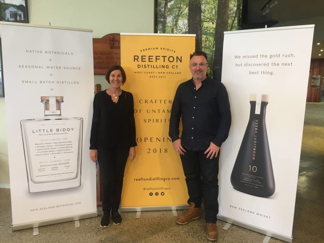 Reefton Distilling founders Patsy Bass and Sean Whittaker.