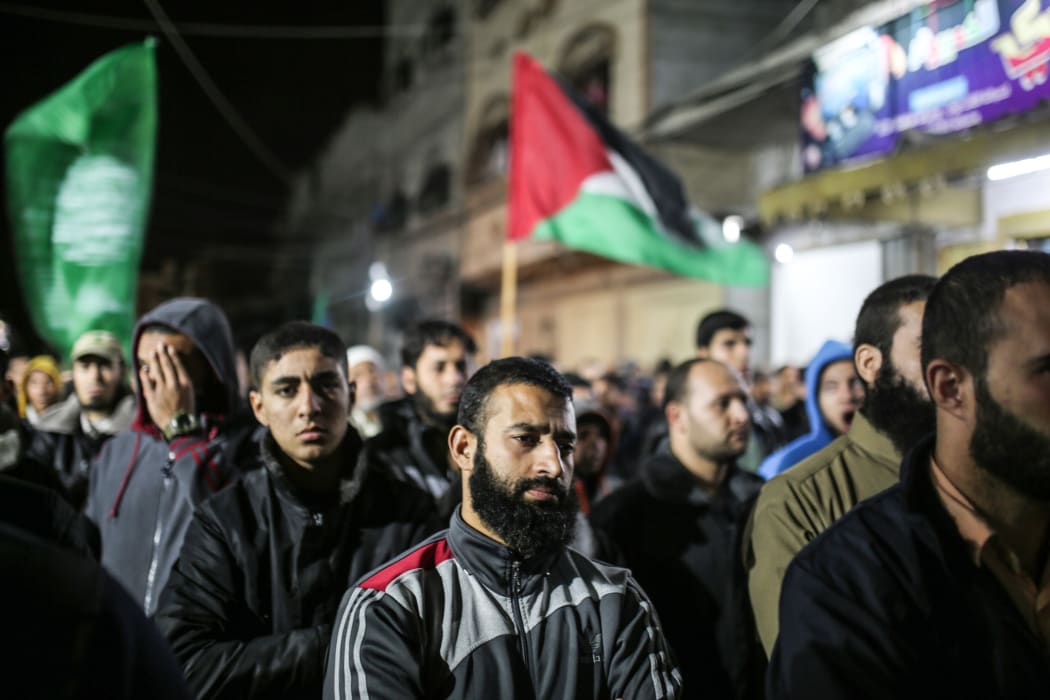 A protest in Gaza City  against the US move to recognise Jerusalem as the capital of Israel.