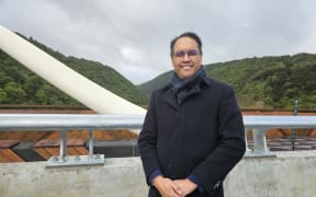 Te Ahu a Turanga Highway iwi lead Kingi Kiriona on the new bridge over the Manawatū River.