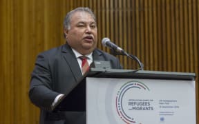 Baron Divavesi Waqa, President of the Republic of Nauru, addresses the United Nations high-level summit on large movements of refugees and migrants. sEP 2016