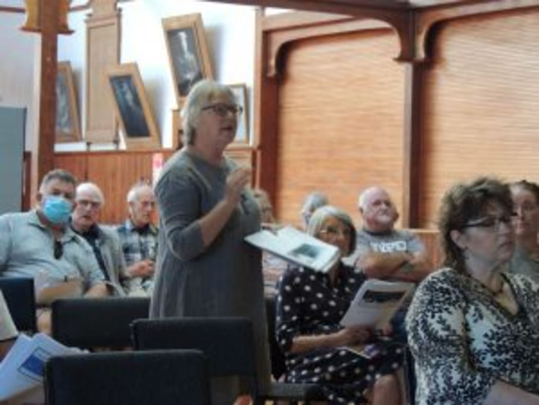 South Wairarapa ratepayer Daphne Geisler attends a meeting held by the South Wairarapa District Council to address a rates miscommunication.