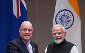 Christopher Luxon with Narendra Modi