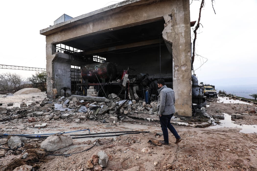 IDLIB, SYRIA - JANUARY 02: A view of destroyed water distribution and pumping station buildings are seen after airstrikes in Idlib, Syria on January 02, 2022. Izzeddin Kasim / Anadolu Agency (Photo by Izzeddin Kasim / ANADOLU AGENCY / Anadolu Agency via AFP)