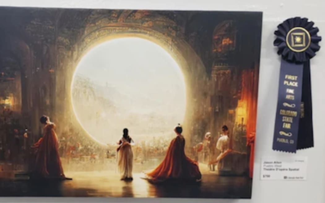 Théâtre D'opéra Spatial by Jason Allen, winner of Colorado State Fair's Fine Art Award - Digital